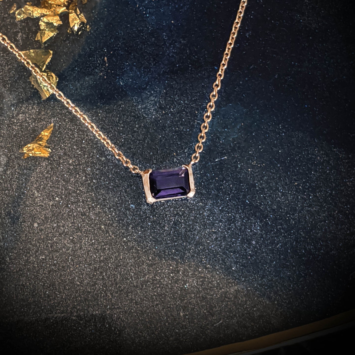 Iolite 14k Bar Necklace