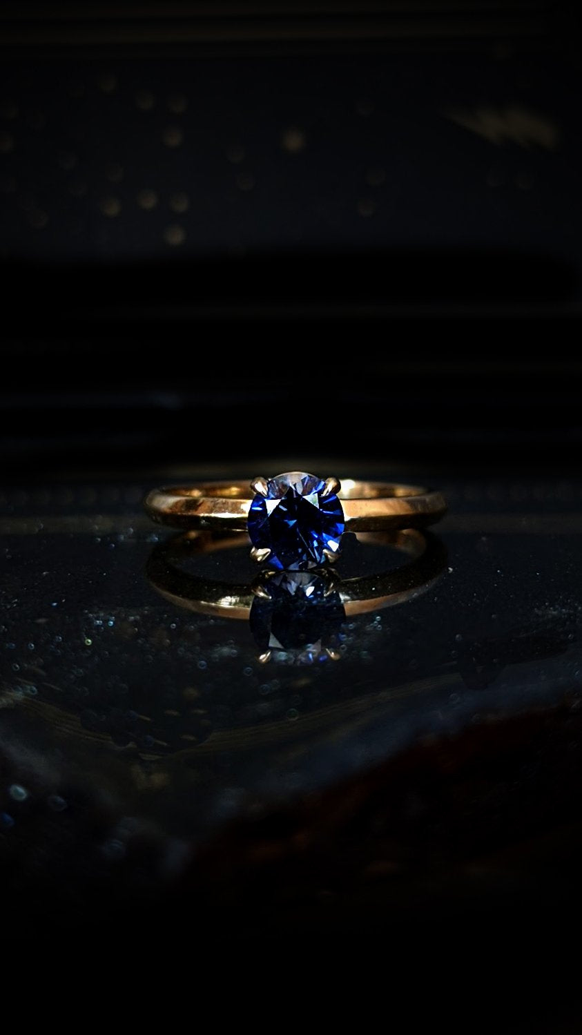 Olenna Blue Sapphire Round Solitaire