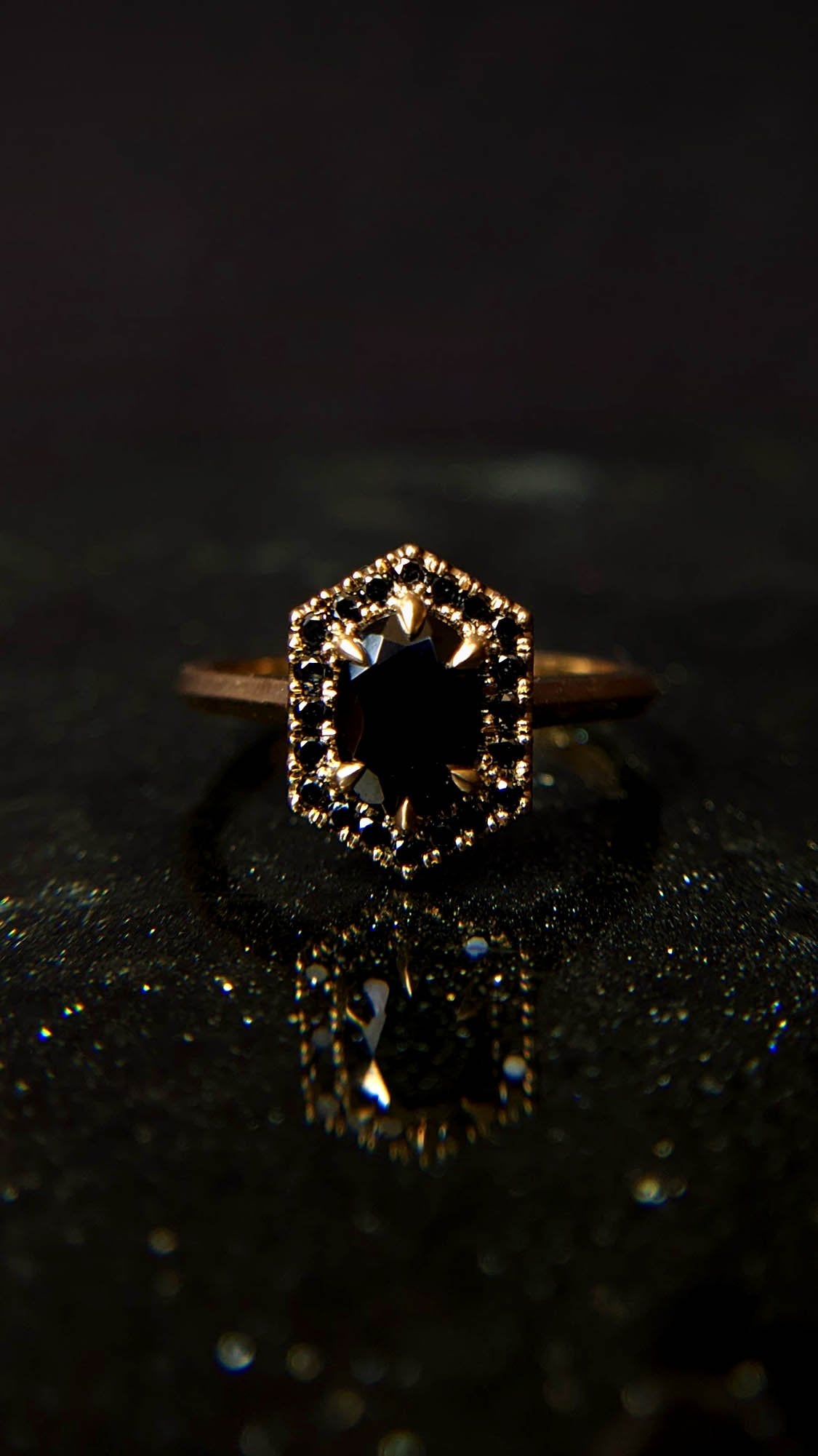 Artemis Spinel & Diamond Hex Halo