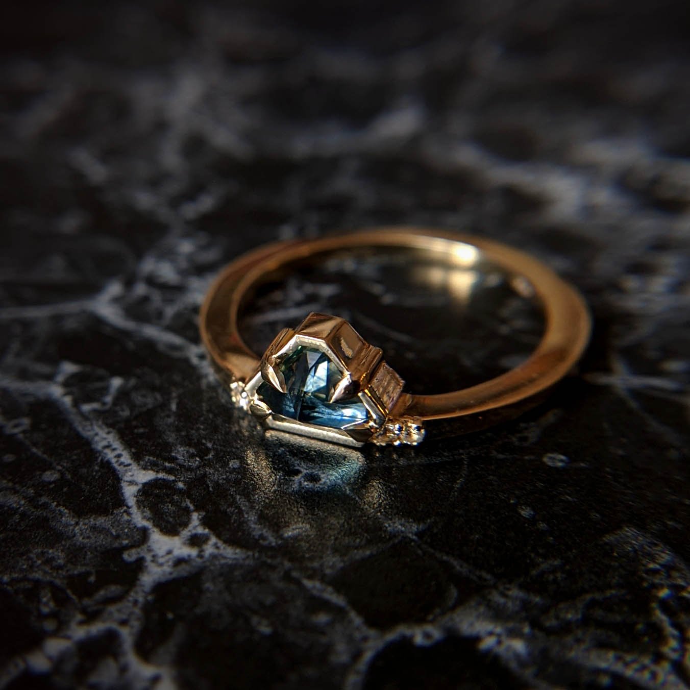 Ayres Montana Sapphire Shield Ring