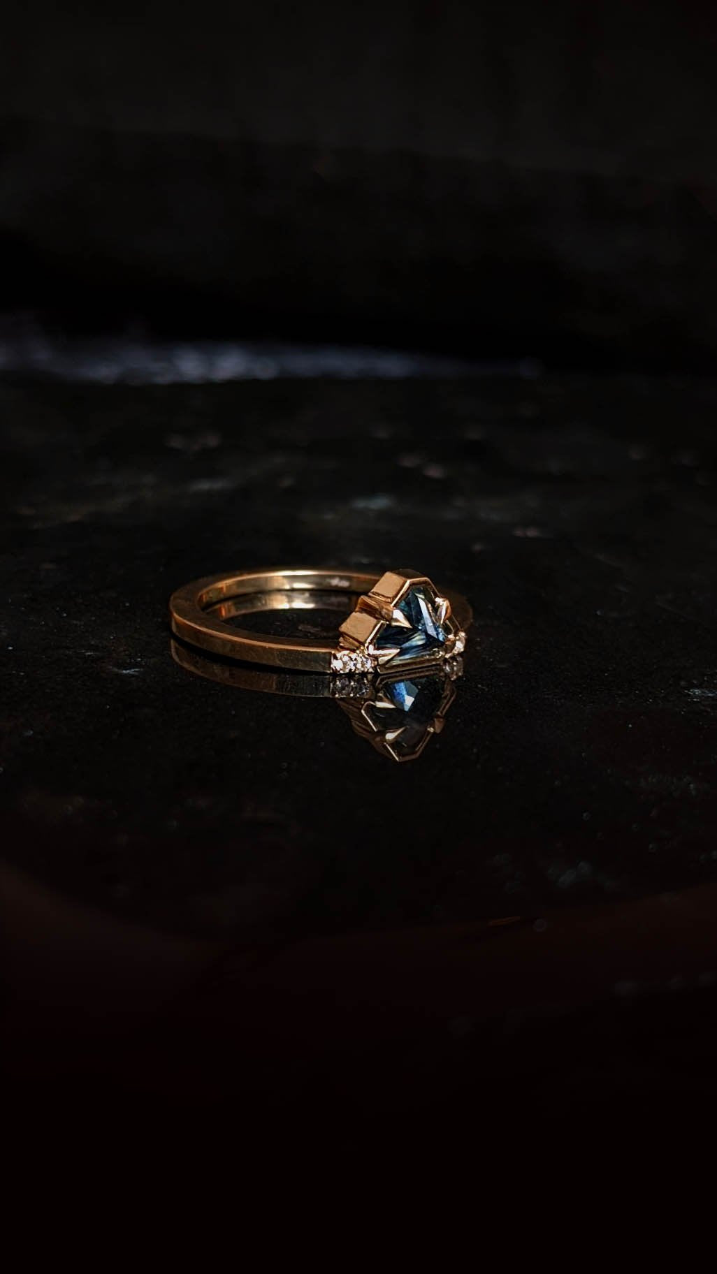 Ayres Montana Sapphire Shield Ring