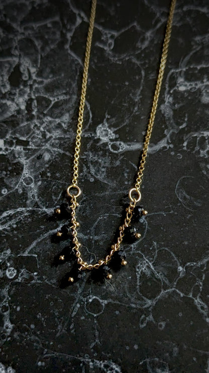 Beaded Black Crystal Chain