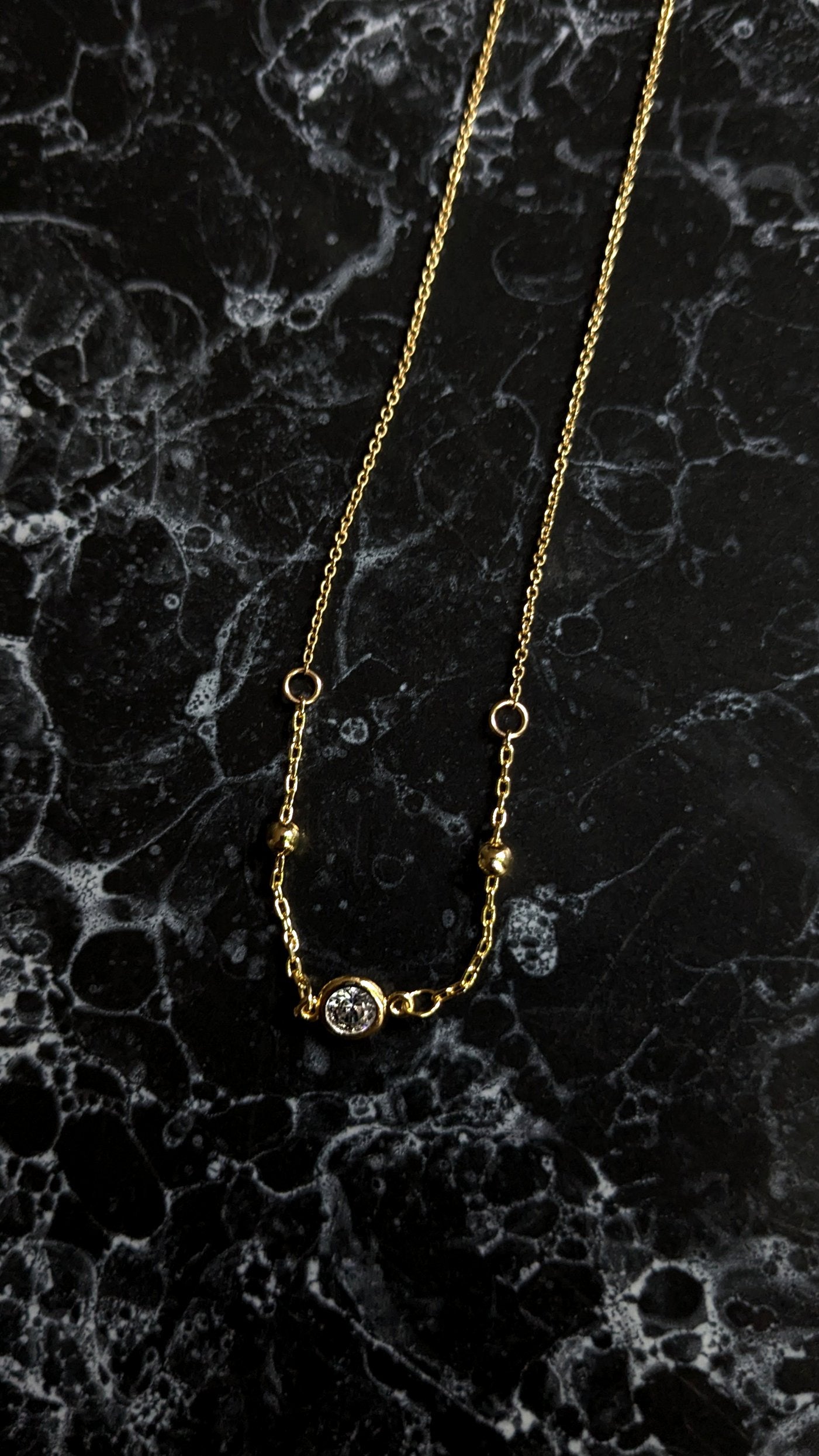 Crystal Center Gold Plated Chain