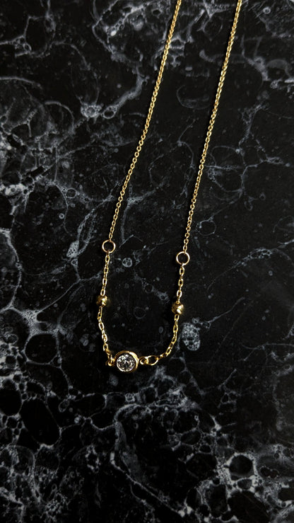 Crystal Center Gold Plated Chain