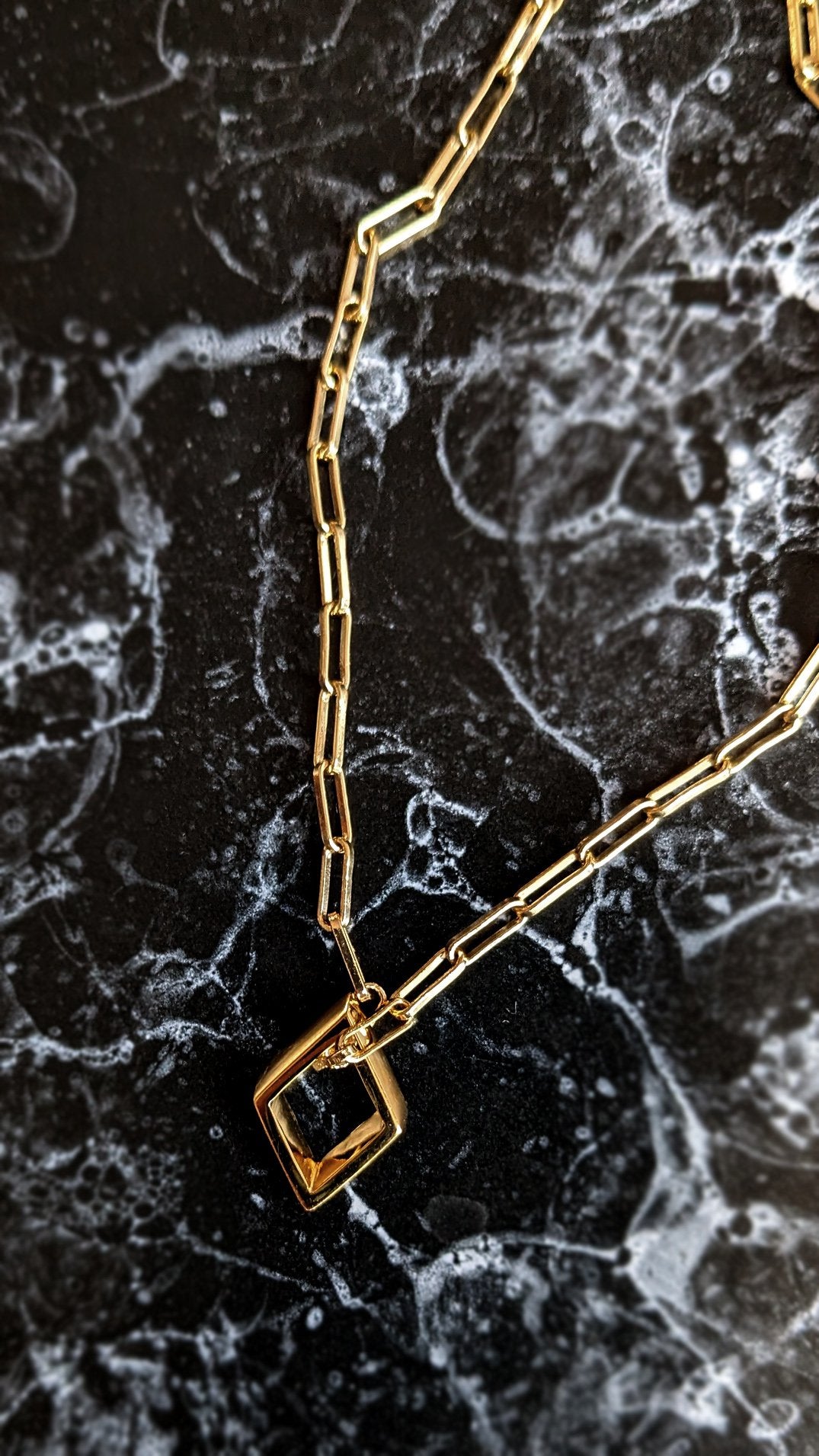 DIA Open Necklace with Paperclip Chain