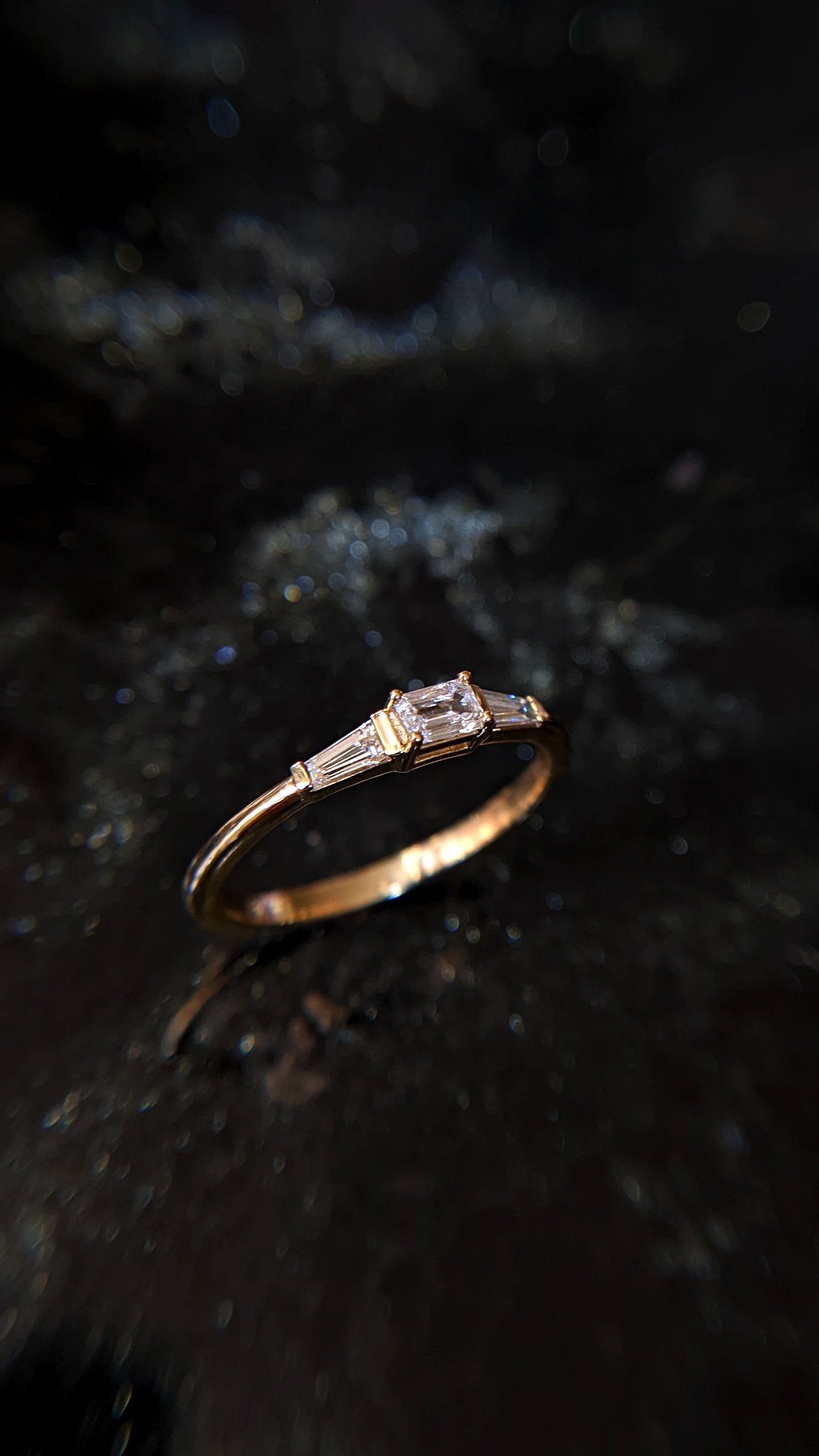 Dearest White Diamond Baguette Ring