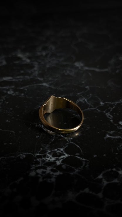 Deco Chevron Signet Ring