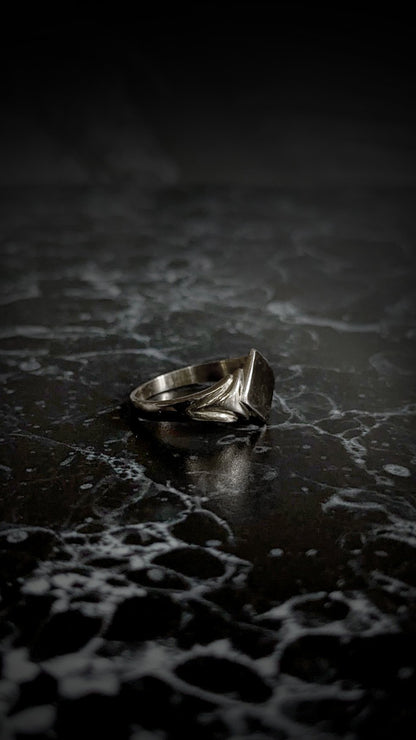 Deco Chevron Signet Ring