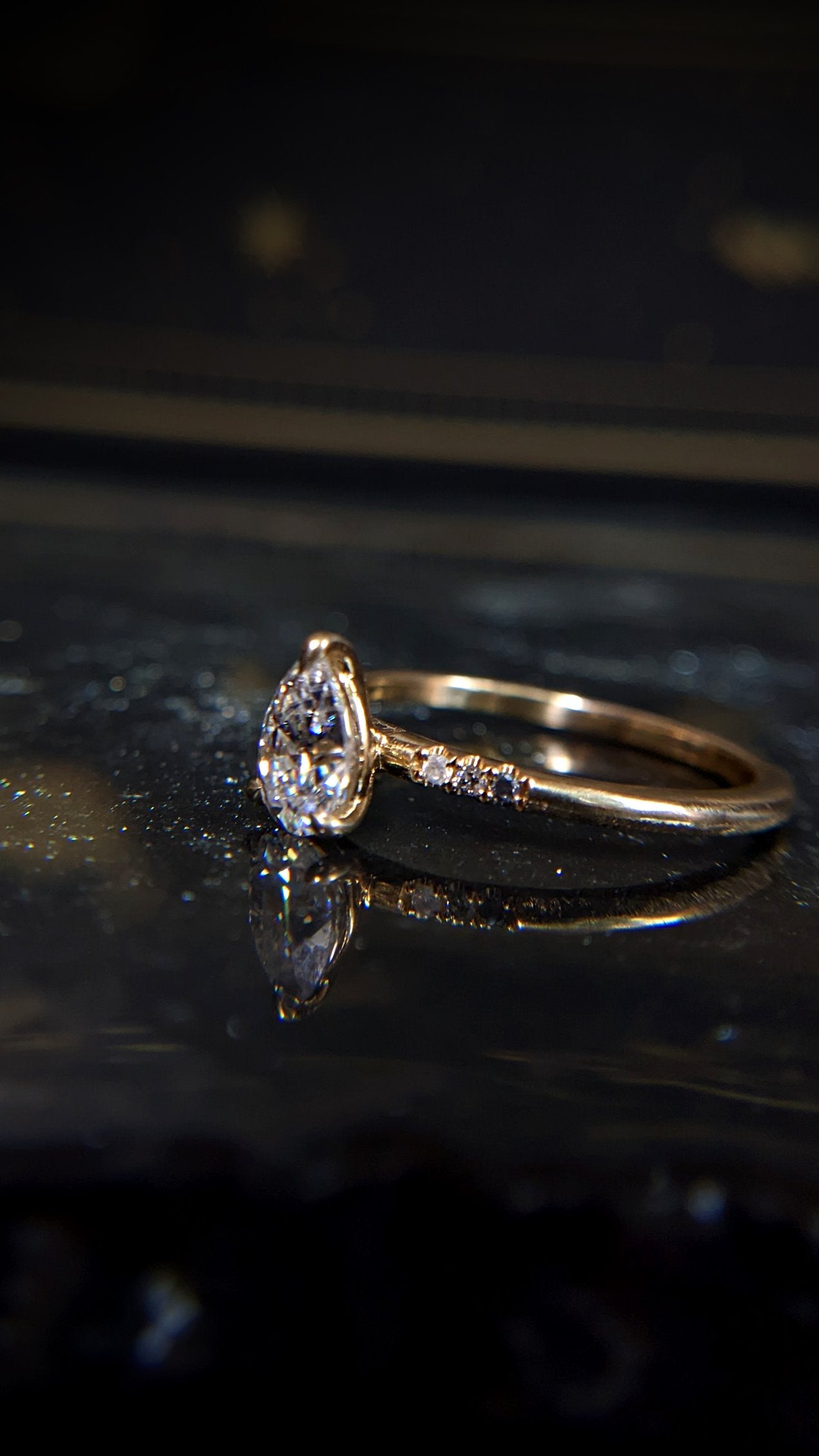 Draco Pear Ombre Accented Ring