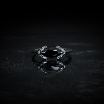 Elys Black Spinel Chevron Halo