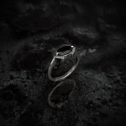 Elys Black Spinel Chevron Halo