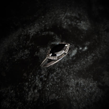Elys Black Spinel Chevron Halo