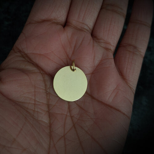 Engravable 10k Gold Pendant - 17.5mm