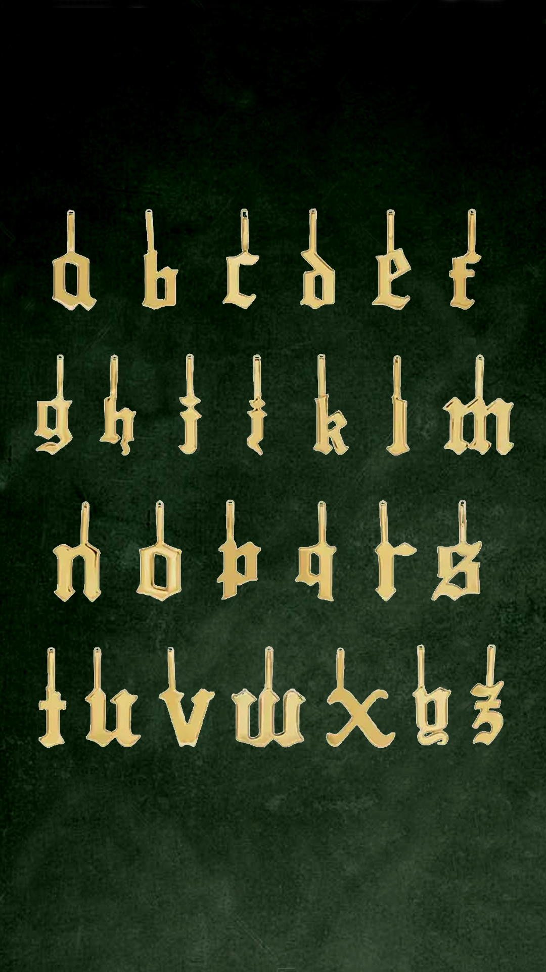 Gothic Initial Monogram Pendants