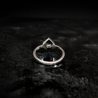 Greyjoy Grey Moissanite Chevron Halo