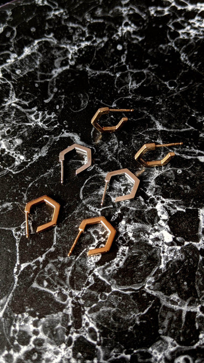 HEX Hoop Studs