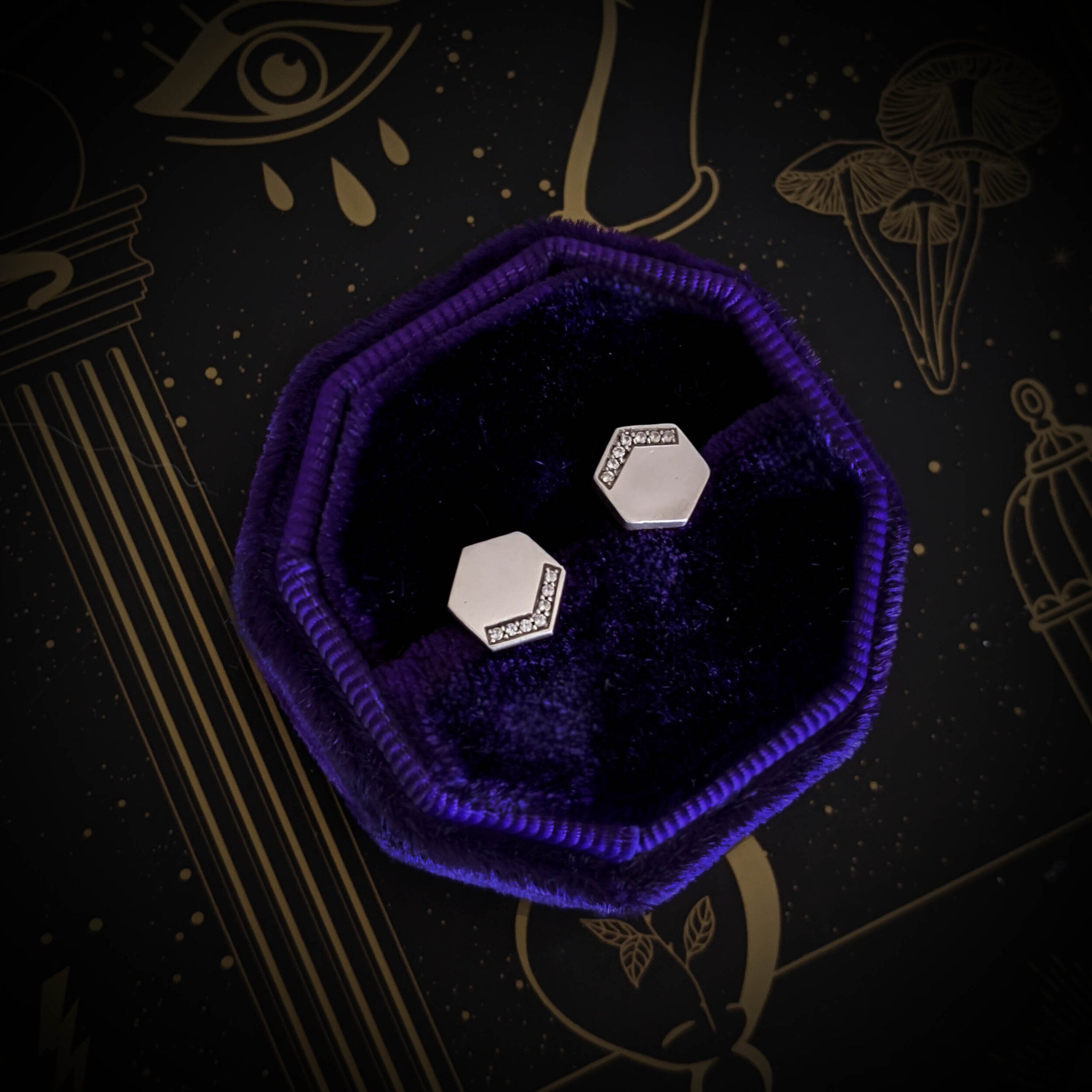 HEX Stone Studs