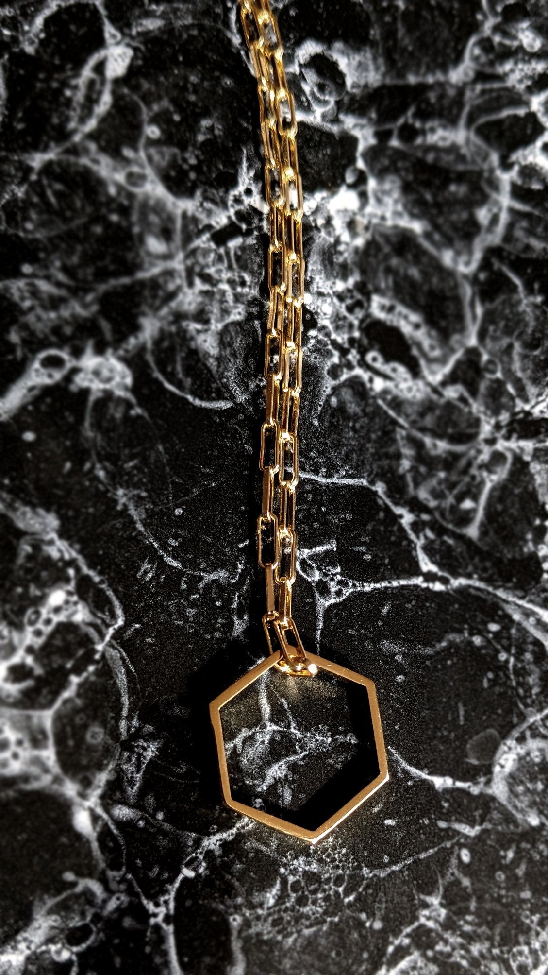 HEX Necklace with Paperclip Chain