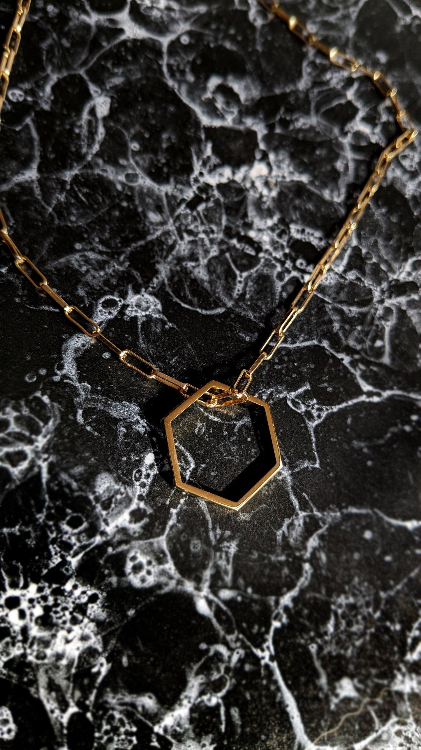 HEX Necklace with Paperclip Chain