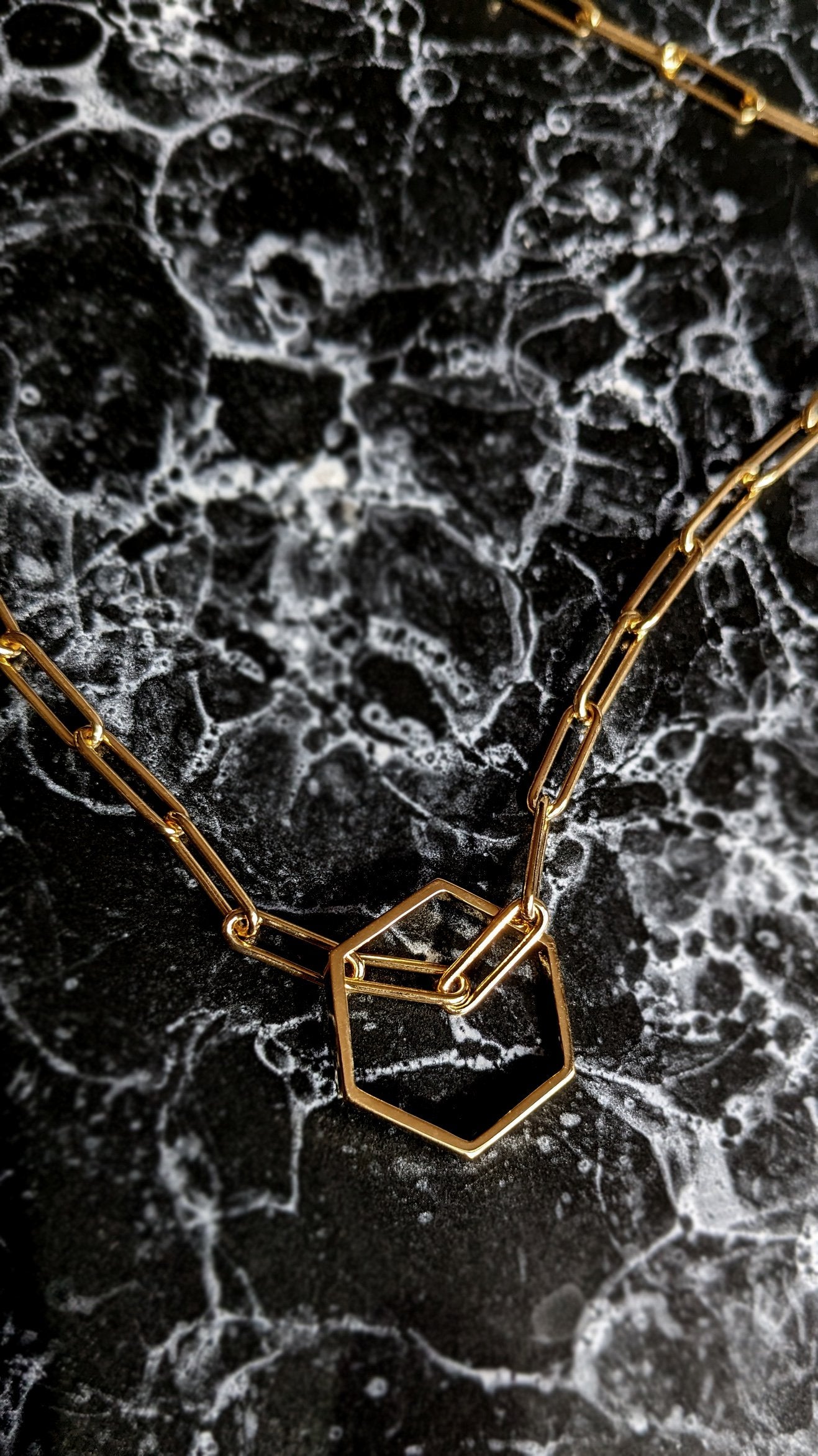 HEX Necklace with Paperclip Chain