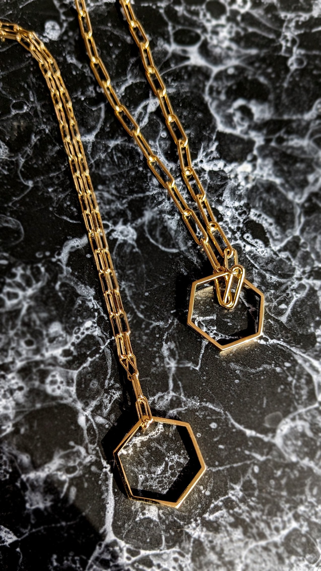 HEX Necklace with Paperclip Chain