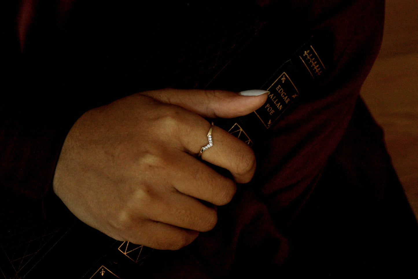 Hex White Sapphire Fitted Band