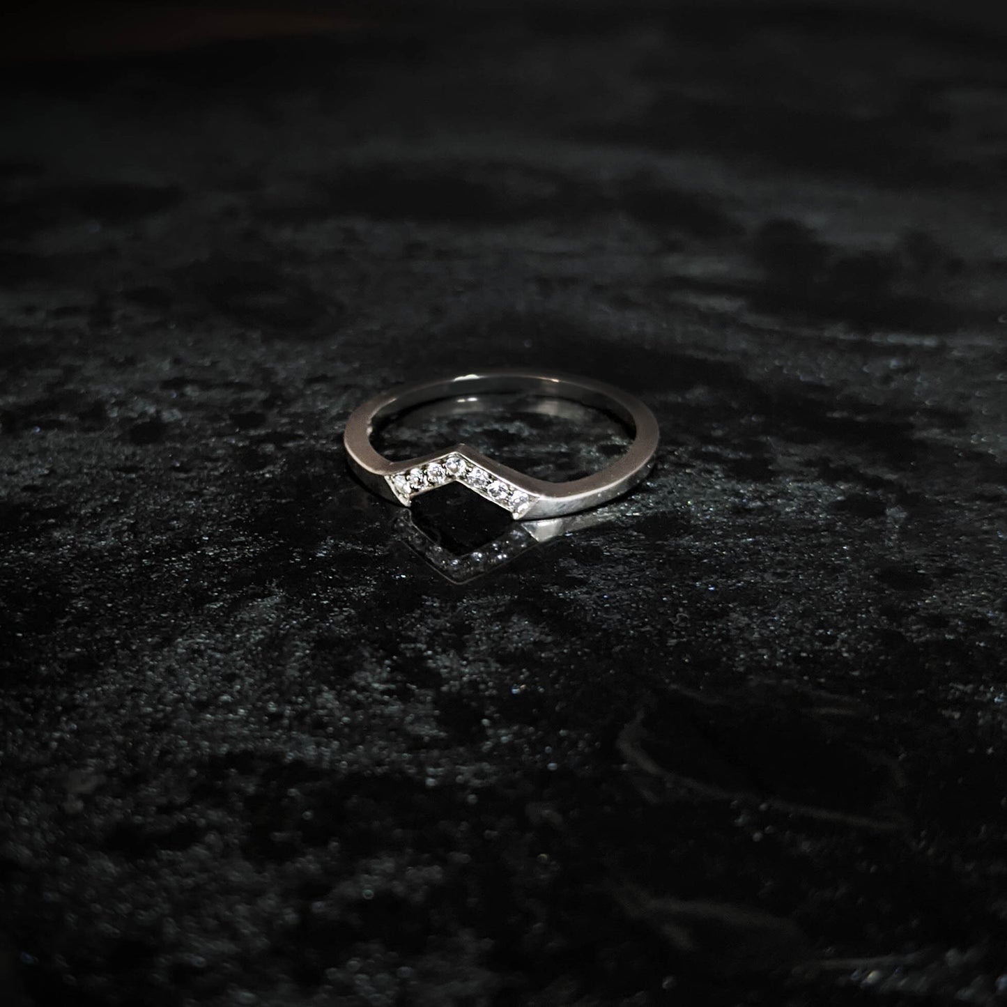 Hex White Sapphire Fitted Band
