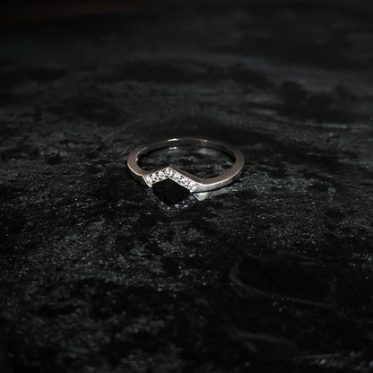 Hex White Sapphire Fitted Band