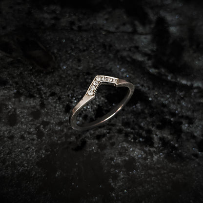 Hex White Sapphire Fitted Band