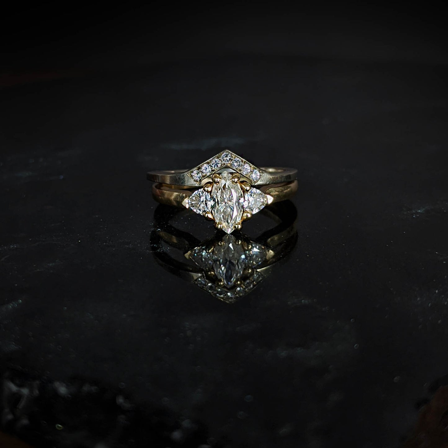 Hex White Sapphire Fitted Band
