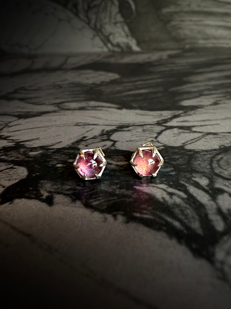 HEX Pink Spinel Studs
