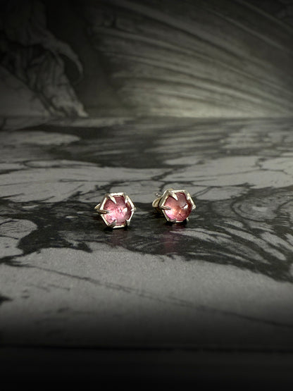HEX Pink Spinel Studs
