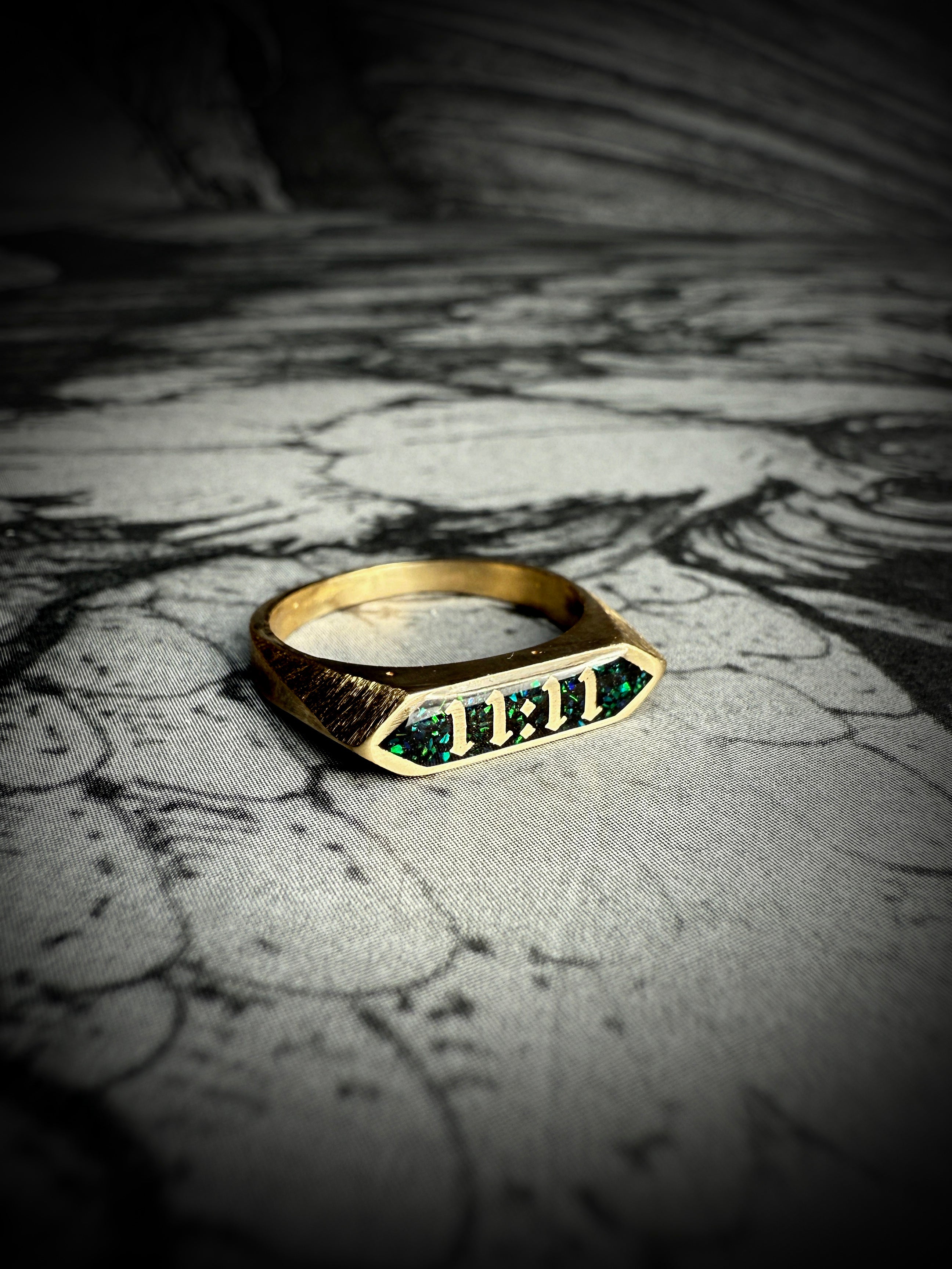 Opal Inlay 11:11 Text Signet - Hexagon – Liane Vaz Designs