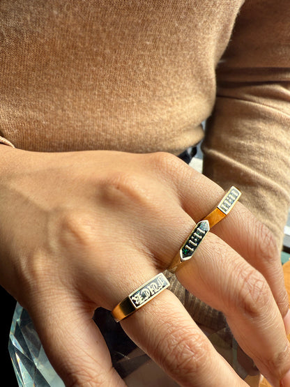 Opal Inlay FUCK Text Signet