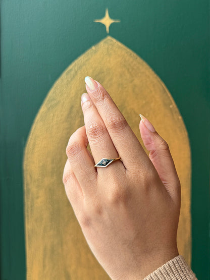 Opal Inlay Polaris Star Flare Signet