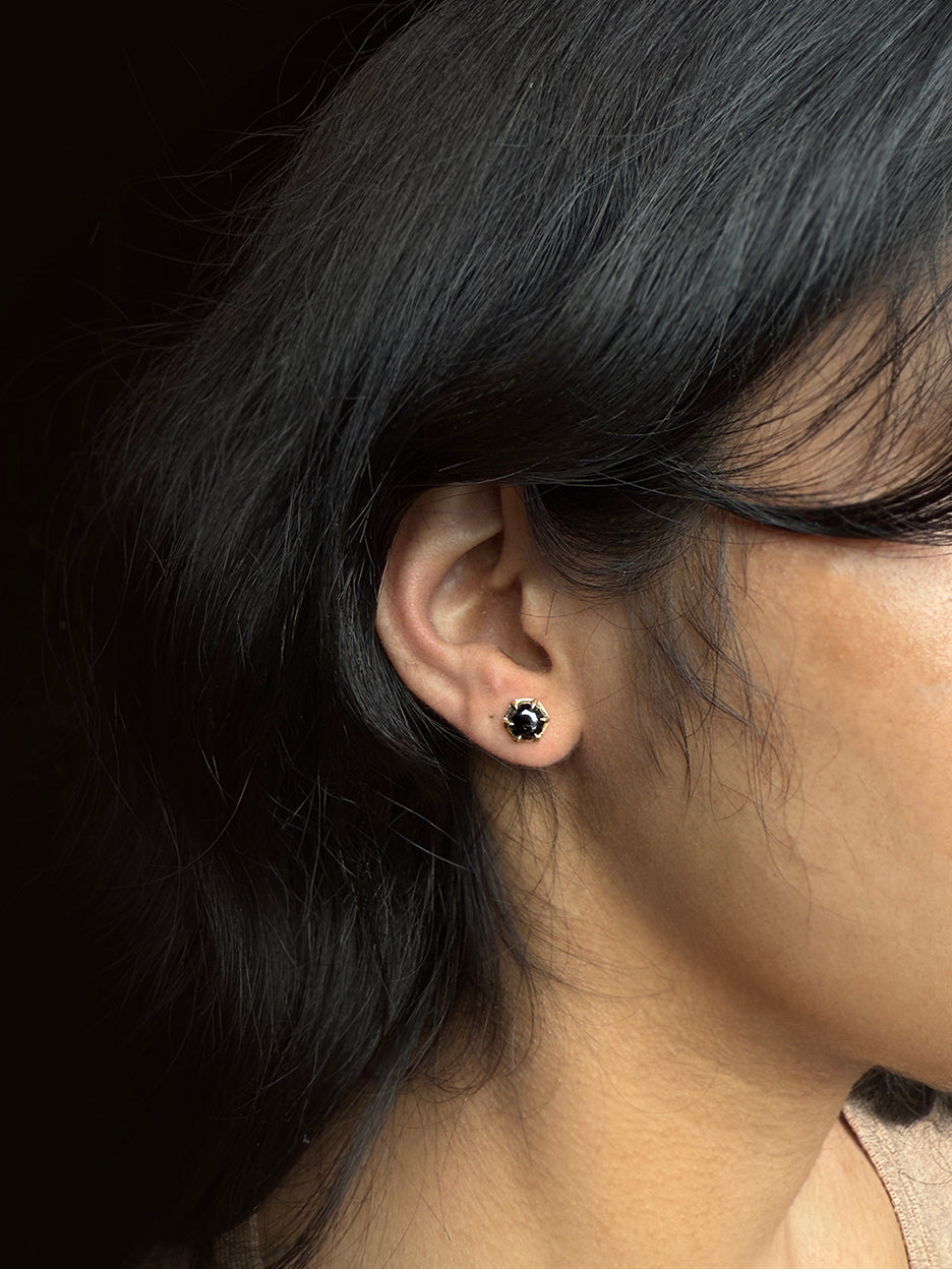 HEX Hematite Studs