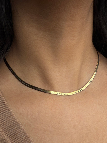 Celestial Starburst Herringbone Chain - Gold Plated