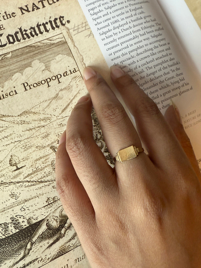 Stepped Mini Signet Ring