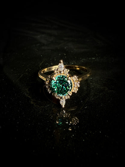 Atlas II Green Moissanite Ring
