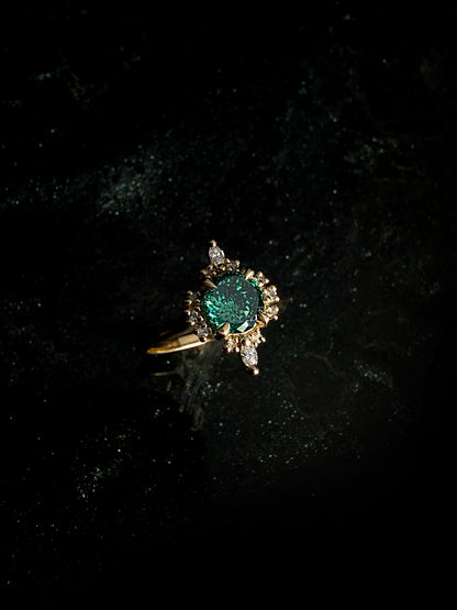 Atlas II Green Moissanite Ring