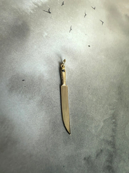 10k Gold Knife with Black Diamond