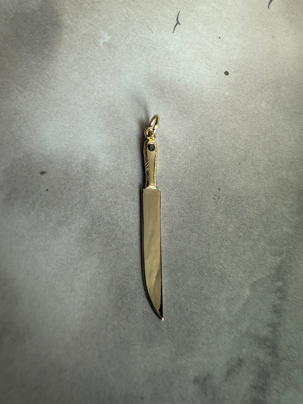 10k Gold Knife with Black Diamond