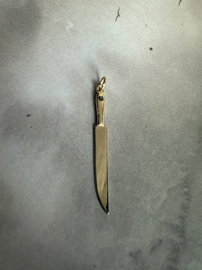 10k Gold Knife with Black Diamond