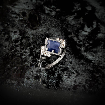 Katara Sapphire Chevron Halo