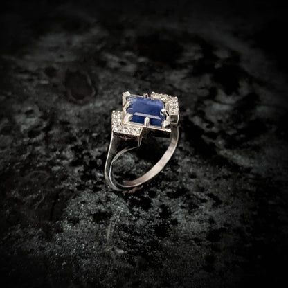 Katara Sapphire Chevron Halo