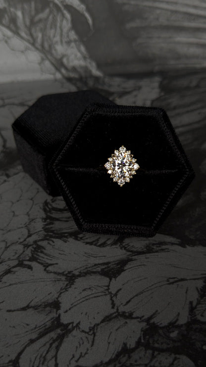 Large Velvet Ring Box - Black