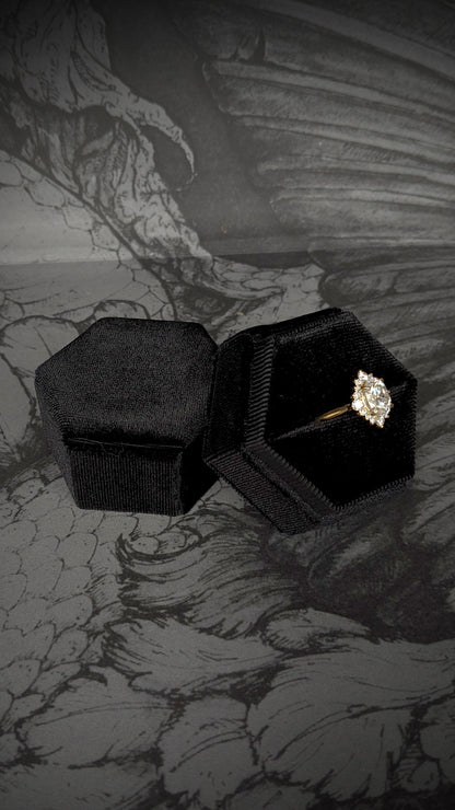 Large Velvet Ring Box - Black