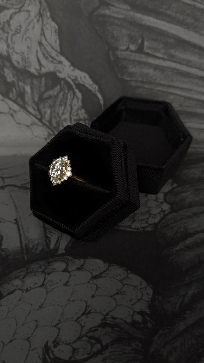 Large Velvet Ring Box - Black