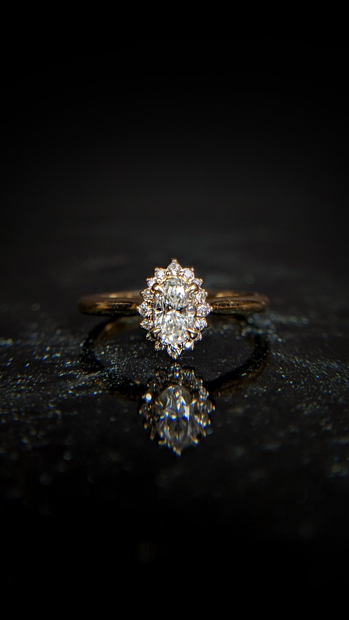 Laurelin Oval Moissanite Halo Ring