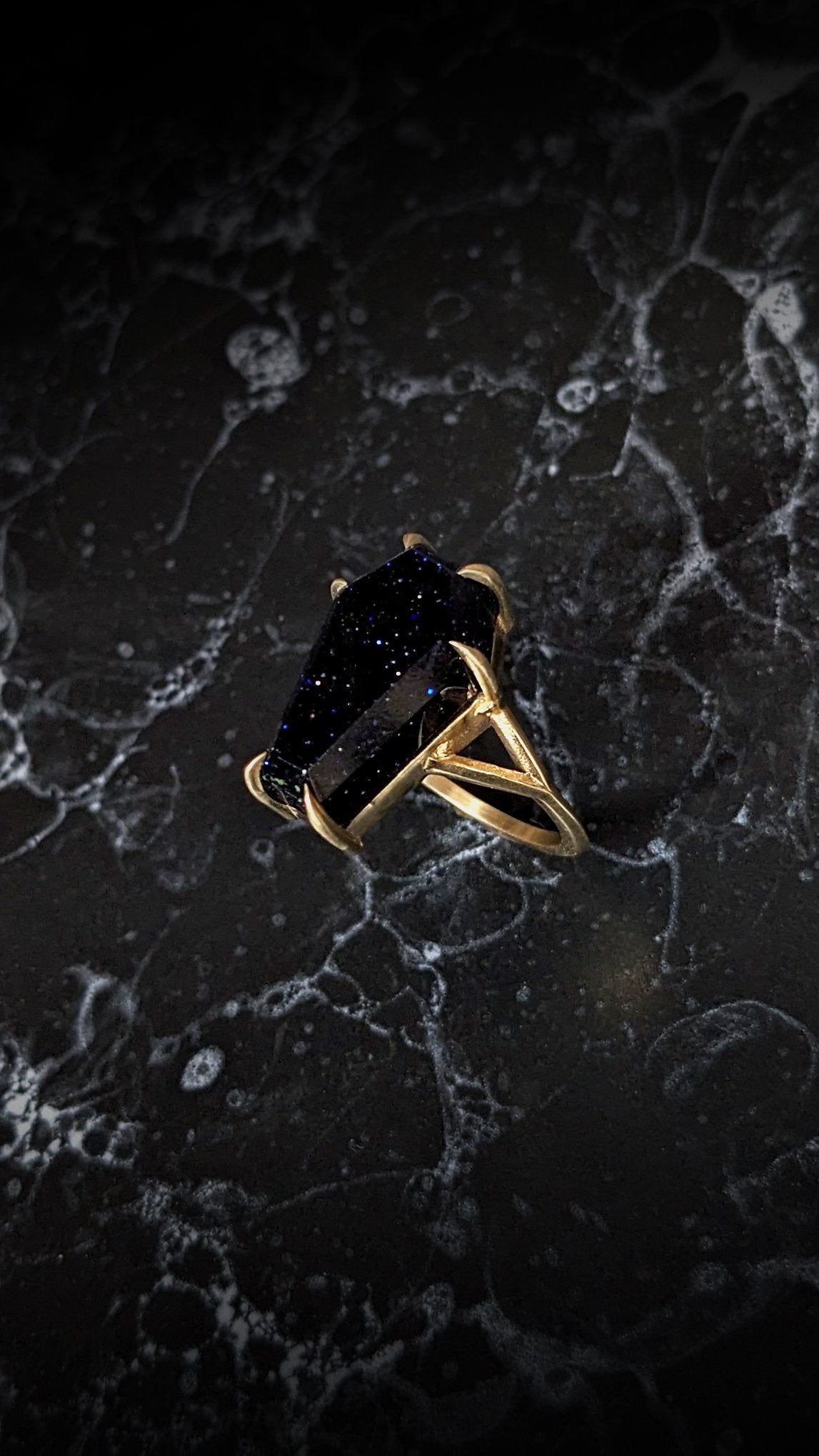Lilith Spectrolite Coffin Ring